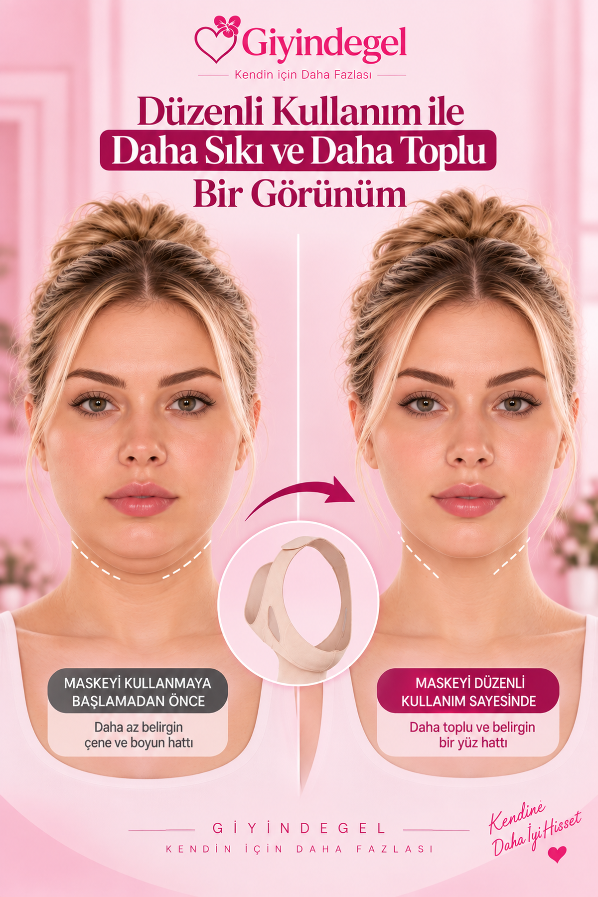 Giyindegel Yüz ve Boyun Maskesi – Ayarlanabilir Cırtlı Tasarım